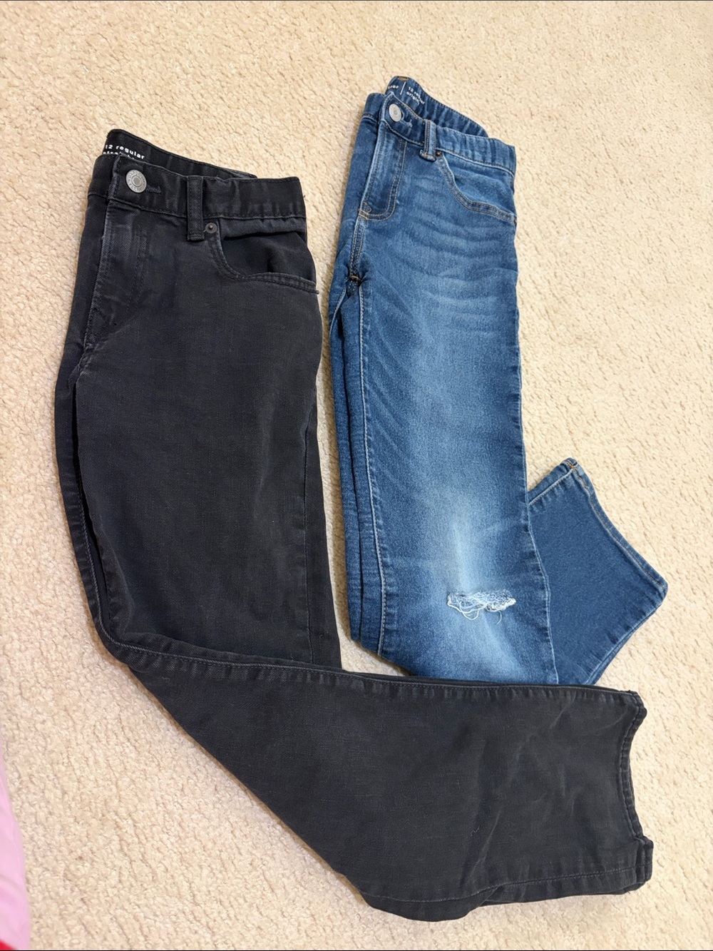 Gap Boys Black and Blue Jeans - Classic Straight Fit size 12